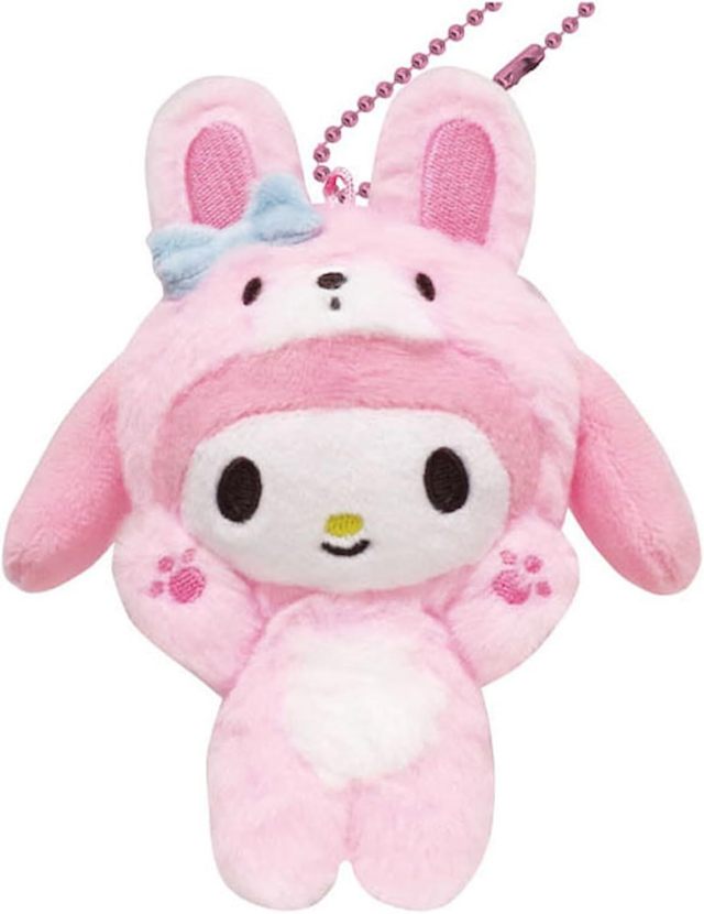 サンリオキャラクターズ バンザイシリーズ ボールチェーンマスコット マイメロディ ウサギ SAB-BM-MM ぬいぐるみ キーホルダー マスコット バッグチャーム