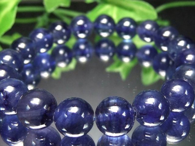 店頭展示中 濃い透明 ブルー 5A サファイア ブレスレット 9.5mm-12mm