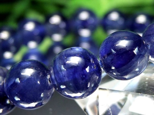 濃い透明 ブルー 5A サファイア ブレスレット 9.5mm-12mm×19珠 サイズグラデーション 美しいサファイアブルー 透明感良好 9月の誕生石 ミャンマー産