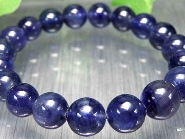 店頭展示中 濃い透明 ブルー 5A サファイア ブレスレット 9.5mm-12mm