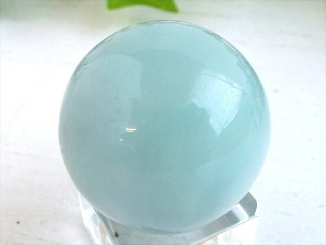 4A 濃いめ アクアマリン 丸玉 台座付き 43mm 3月の誕生石 海の守護石 美しい若さと幸せな喜びの象徴 夏色のスフィア ブラジル産 パワーストーン 天然石