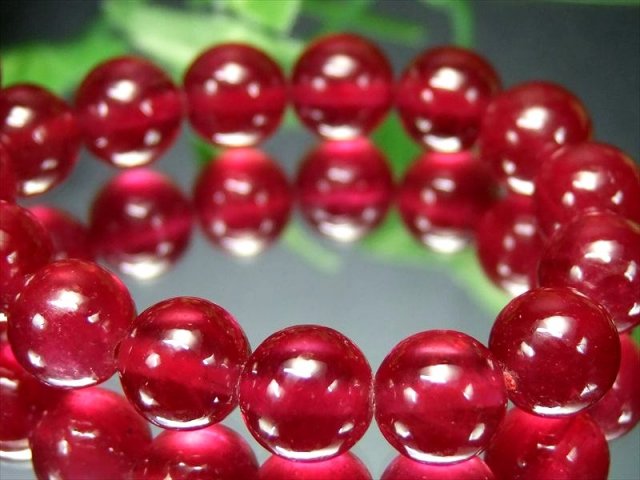 格別品質 最高級グレード 大珠 宝石質 ルビー 紅玉 ブレスレット 約9mm