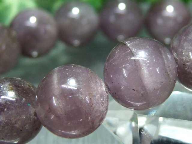 希少石 大珠 キャッツアイ珠有り 4A マリアライト バイオレットスキャポライト ブレスレット 15mm-15.5mm×15珠 独特のキャッツアイ効果 心を癒やす