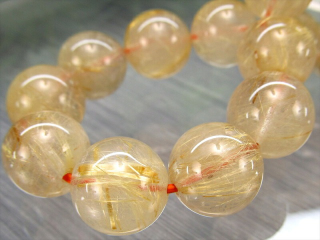 繊細 束針 3A+ 煌めき ゴールドルチル クォーツ ブレスレット 11.5mm-12mm×18珠 迫力の針びっしりタイプ 金運の代表石 一点もの ブラジル産 パワーストーン