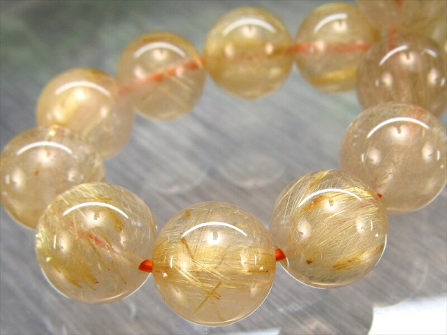 繊細 束針 3A+ 煌めき ゴールドルチル クォーツ ブレスレット 10mm-10.5mm×20珠 迫力の針びっしりタイプ 金運の代表石 一点もの ブラジル産 パワーストーン