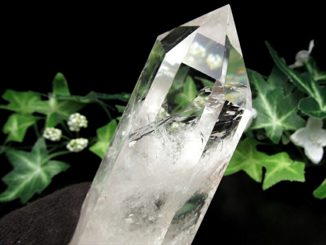水晶 ポイント 六角柱 置物 高さ126mm 重さ318g 極上超透明 水晶 クリスタル 水晶ポイント 浄化 インテリア 一点もの ブラジル産 パワーストーン 天然石