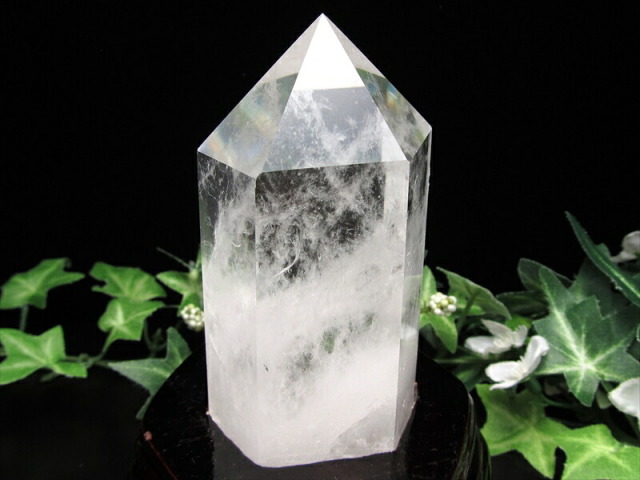 水晶 ポイント 六角柱 置物 高さ126mm 重さ417g 極上超透明 水晶 クリスタル 水晶ポイント 浄化 インテリア 一点もの ブラジル産 パワーストーン 天然石