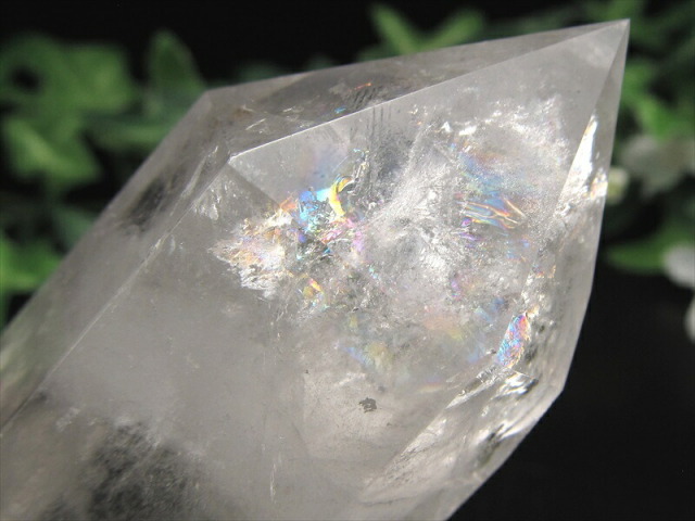 虹入り 水晶 ポイント 六角柱 置物 高さ136mm 重さ259g 極上超透明 水晶 クリスタル 水晶ポイント 浄化 インテリア 一点もの ブラジル産 パワーストーン