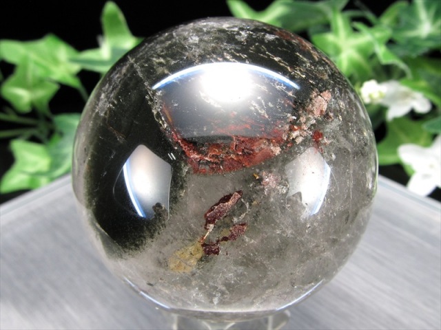 3A ガーデンクォーツ 丸玉 台座付 直径約57mm 重さ267g ガーデン水晶 ガーデンクォーツ 絶景庭園 一点物 ブラジル産 パワーストーン 天然石