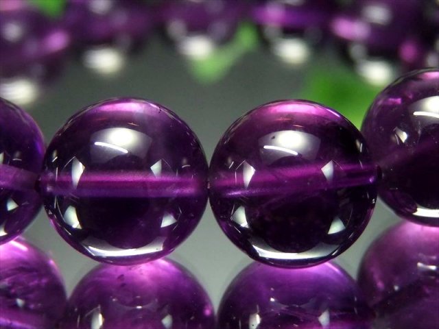 店頭展示中 濃紫 大珠 4A アメジスト ブレスレット 12.5mm-13mm×17珠 内径 18.0cm 透明感抜群 濃い紫 愛の守護石 紫水晶 1点物 アメジストブレスレット