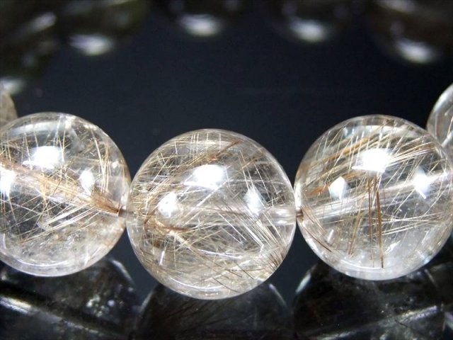 これぞシルバー色 4A+ シルバールチルクォーツ ブレスレット 14mm-14.5