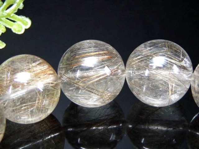 これぞシルバー色 4A+ シルバールチルクォーツ ブレスレット 14mm-14.5