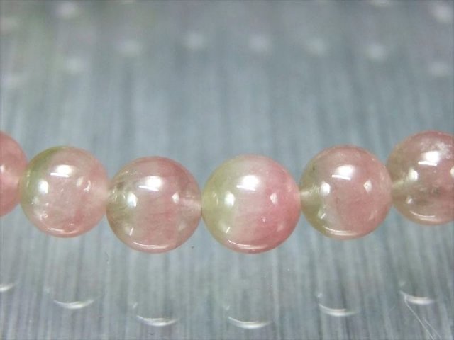明るめカラー 5A ウォーターメロン トルマリン ブレスレット 6.5mm-7mm
