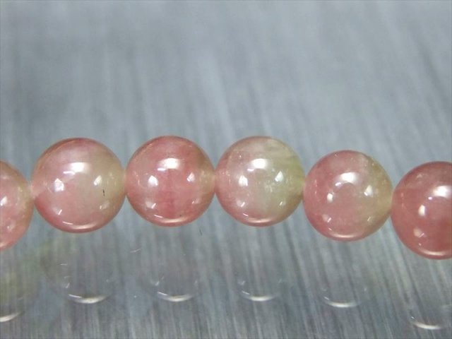 明るめカラー 5A ウォーターメロン トルマリン ブレスレット 6.5mm-7mm