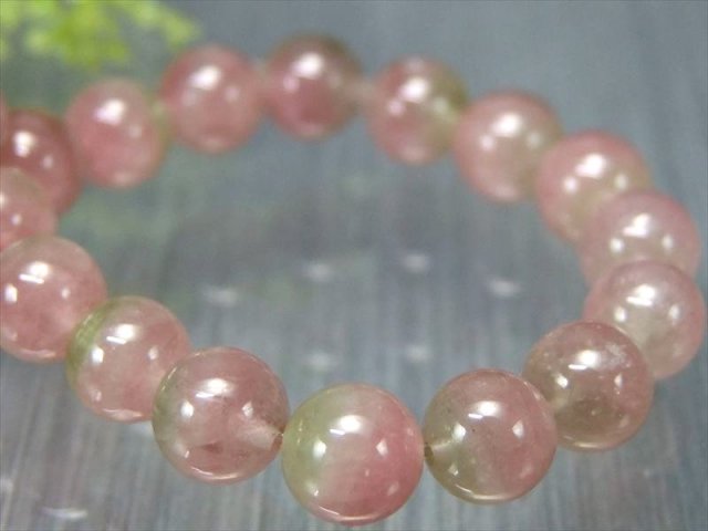 明るめカラー 5A ウォーターメロン トルマリン ブレスレット 6.5mm-7mm