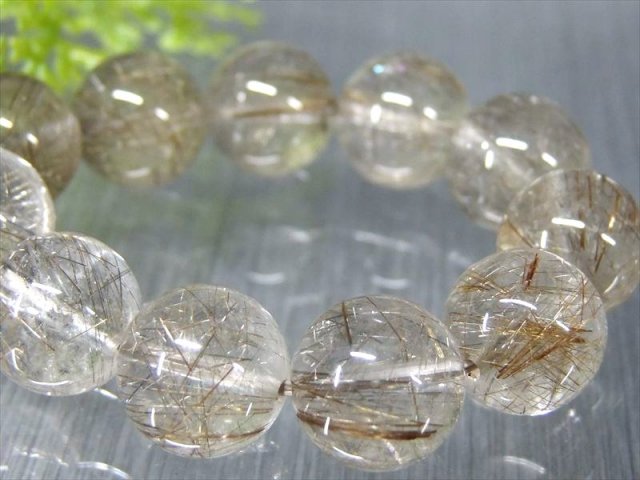 4A+ シルバールチルクォーツ ブレスレット 11.5mm-12mm×18珠 希少な透明水晶シルバールチル 銀針 パワーストーン ブラジル産 パワーストーン 天然石