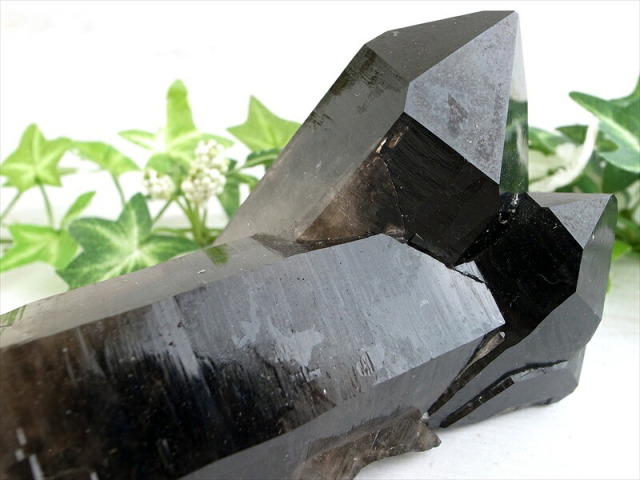 待望の再入荷 アーカンソー 州 産 モリオン 結晶 クラスター 最大幅約142mm 重さ397g 最強の魔除け 邪気払いの石 1点物 艶々極上 黒水晶 アーカンソー 州 産