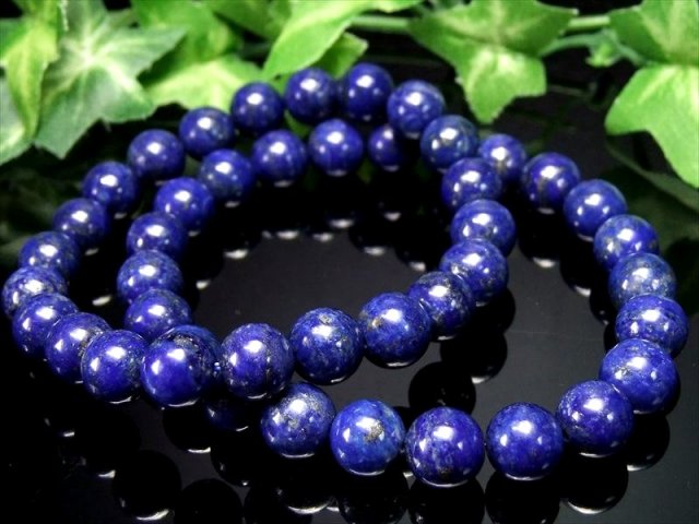 AA ラピスラズリ ブレスレット パイライト入り 10.5mm-11mm×19珠前後