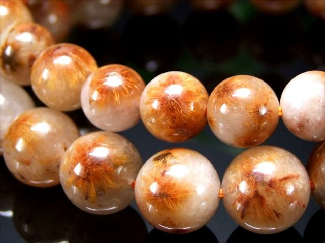 フラワールチルクォーツ ブレスレット 8.5mm-9mm×22珠前後 希少な星状結晶入り 新たな息吹をもたらす石 ブラジル産 パワーストーン 天然石