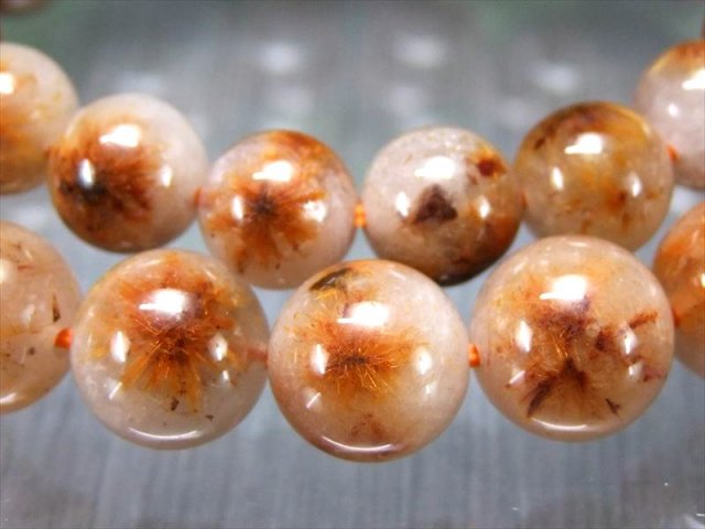 フラワールチルクォーツ ブレスレット 8mm-8.5mm×23珠前後 希少な星状