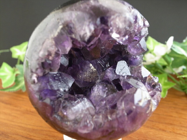レアな 笑口 の アメジスト アメジスト 笑口 紫水晶 丸玉 台座付 直径 59mm 重さ 230g 透明 愛の守護石 癒しと安らぎの石 一点もの ウルグアイ産