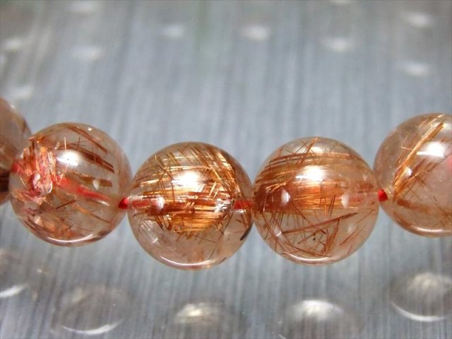 希少な タイチン針 4A オレンジ ルチルクォーツ ブレスレット 11mm