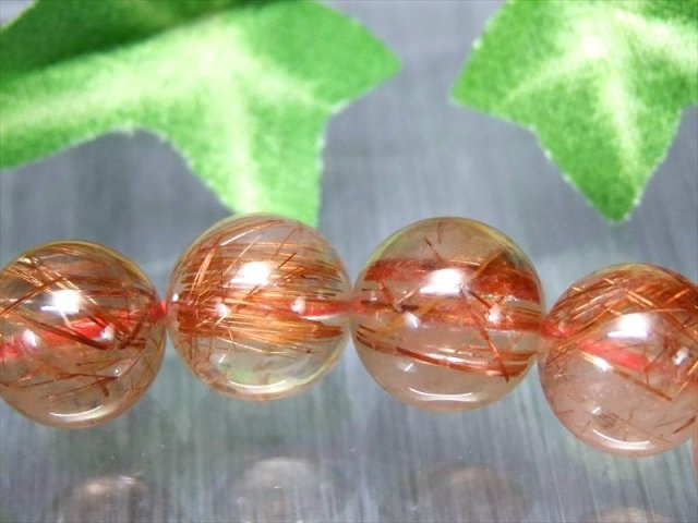 希少な タイチン針 4A オレンジ ルチルクォーツ ブレスレット 11mm