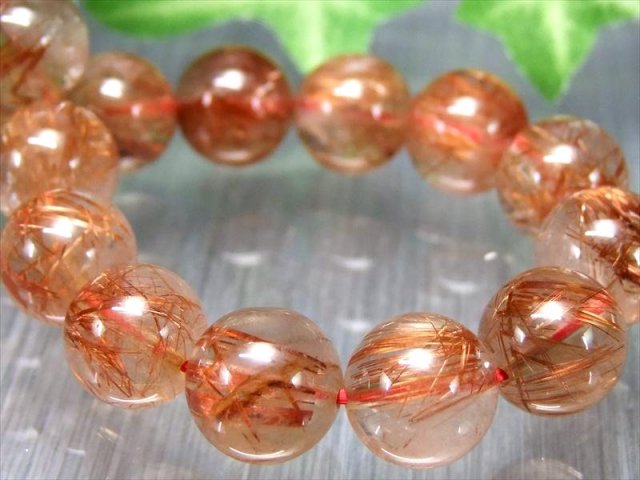 希少な タイチン針 4A オレンジ ルチルクォーツ ブレスレット 11mm-11.5mm×18珠 金運と活力の石 一点もの ブラジル産 パワーストーン 天然石 タイチンルチル