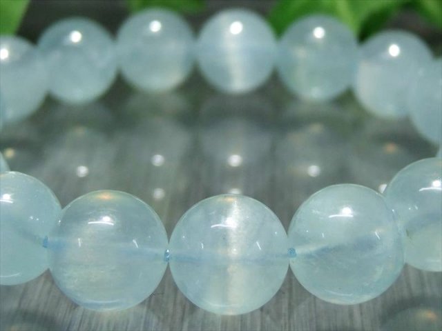 激レア キャッツアイ効果 キャッツアイ アクアマリン ブレスレット 12mm-12.5mm×16珠 3月誕生石 海の守護石 美しい若さと幸せな喜びの象徴