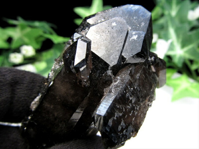 待望の再入荷 アメリカ アーカンソー 州 産 黒水晶 モリオン クラスター 最大幅65mm 重さ75g 漆黒の美結晶群 最強の魔除け 邪気払いの石 1点物