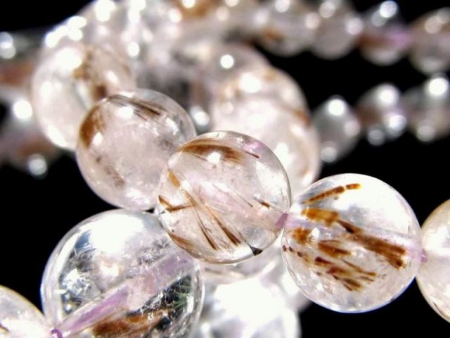 カコクセナイト インクォーツ ブレスレット 9.5mm-10mm×21珠前後 天使