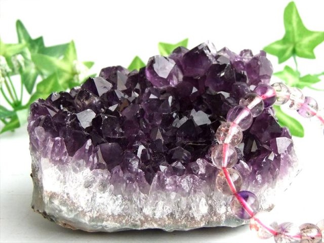 4A アメジスト クラスター フラットタイプ 置物 幅94mm 重さ372g 美結晶 愛の守護石 浄化やインテリアに 紫水晶 天然石 1点物 ウルグアイ産 パワーストーン