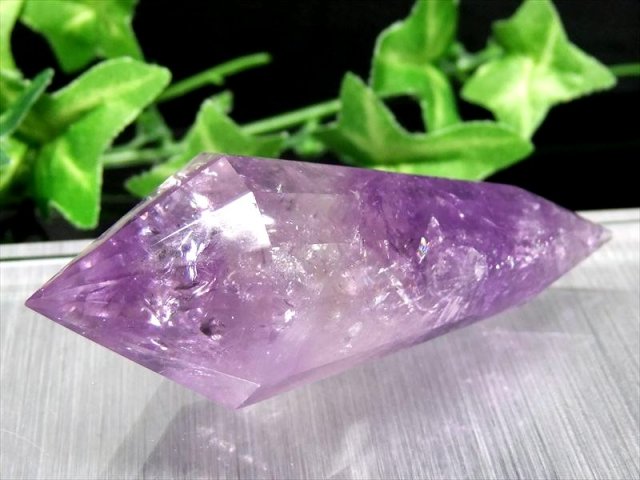 虹 入り アメジスト ヴォーゲル ワンド 最大幅78mm 重さ54g 生命力を増幅する特別な 幾何学形状 一点もの ブラジル バイーア州 産 パワーストーン 天然石