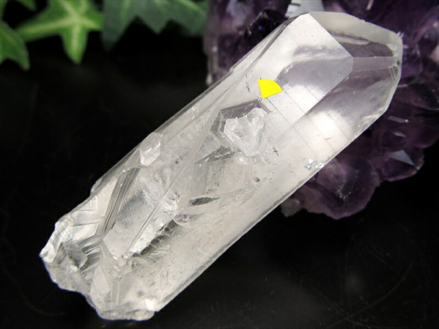 溶け跡くっきり 雷水晶 レムリアン シード クリスタル 単結晶 ライトニング 幅61mm 重さ32.2g コレクター品 レムリアン の 雷電水晶 ブラジル