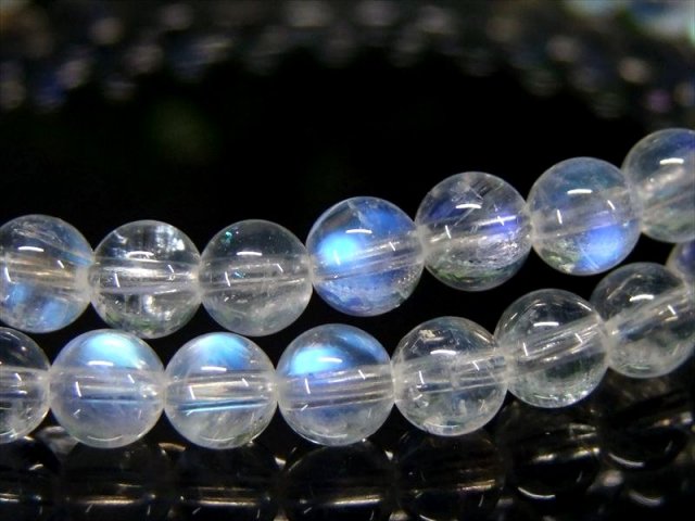 現品の2本 5A ブルー ムーンストーン ブレスレット 5mm×37珠 6月の誕生石 抜群のシラー効果 極上天然石 一点もの スリランカ産 パワーストーン 天然石