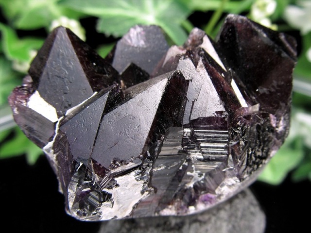 重厚感あふれる ブラック アメジスト クラスター 紫水晶 最大幅54mm 重さ81g 鋭く立ち上がる結晶群 美結晶 愛の守護石 浄化やインテリアに 紫水晶 天然石