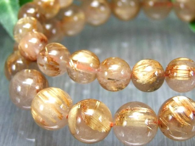 大特価 タイチン 3A ゴールド タイチン ルチルクォーツ ブレスレット 7.5mm-8mm×24珠 金針たっぷり 束針 タイチン針入り ブラジル産 bl-s パワーストーン