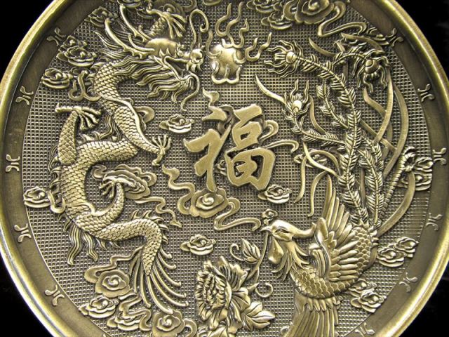 鳳凰と神龍 福が上がるお香立て 合金製 スティックタイプ コーンタイプ