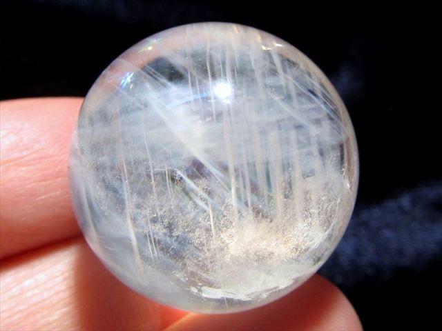 透明感抜群 虹入り エンジェルフェザー 丸玉 直径24mm 重さ約