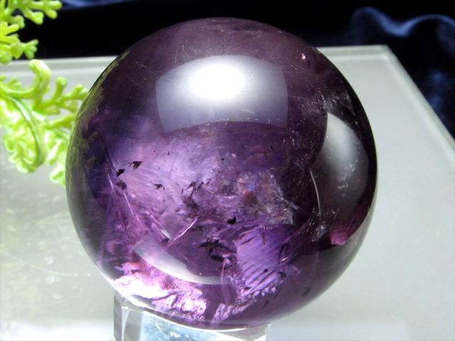 レア虹入りロマネサイトインアメジスト玉丸ロマネシュ鉱天然石置物開運