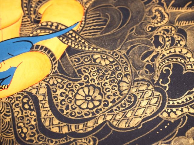 宝蔵神(ジャンバラ)曼荼羅(曼陀羅)図像 サイズ約41cm×31cm 僧侶