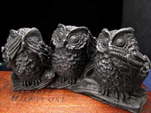 フクロウ置物(石)縁起物希少レア