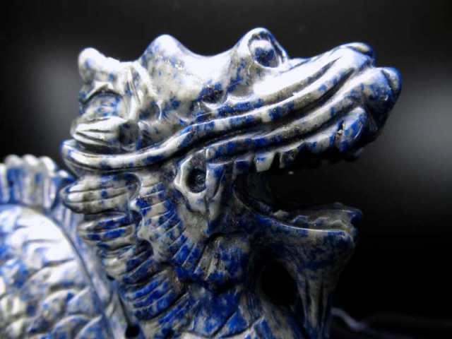 龍神 ラピスラズリ 龍彫刻置物 高さ約86mm 約432g ドラゴンモチーフ 