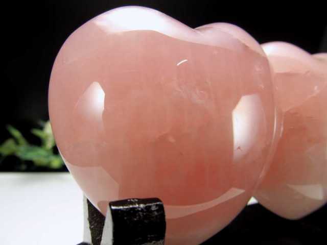 4A ピンク濃いめ ディープローズクォーツ ダブルハート型 置物 専用