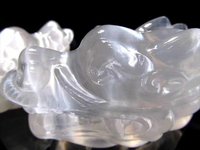 MH様【3087】 ドラゴン&鳳凰彫り プレートセレナイト