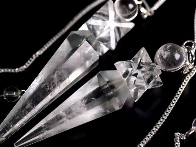 ヒマラヤ水晶 6面カット ペンデュラム 丸玉&マカバスター付き タイプE 縦約55mm-80mm 1個売り ダウジングの必需品 浄化力の強い希少水晶 ヒマラヤ山脈産