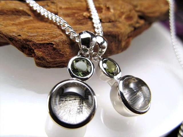 No.1230 ギベオン隕石 リビアングラス モルダバイト ペンダントトップ