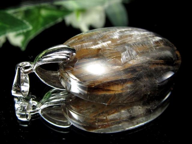 限定1個 至極ブルッカイト結晶 プラチナルチルクォーツ ペンダント  