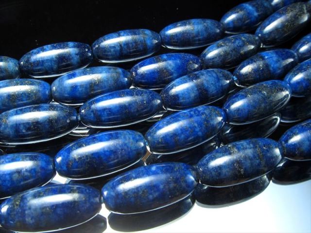 連売り ラピスラズリ (青金石) 天珠型 1珠の長さ約22mm 幅約10mm 一連