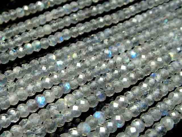 極小サイズ ラブラドライト ボタンカット 約3mm-3.5mm 一連 約38-40cm 透明感抜群